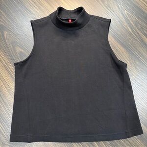 SPANX Airluxe Mock Neck Essentials Tank Womens Size Large Buttery Soft Black